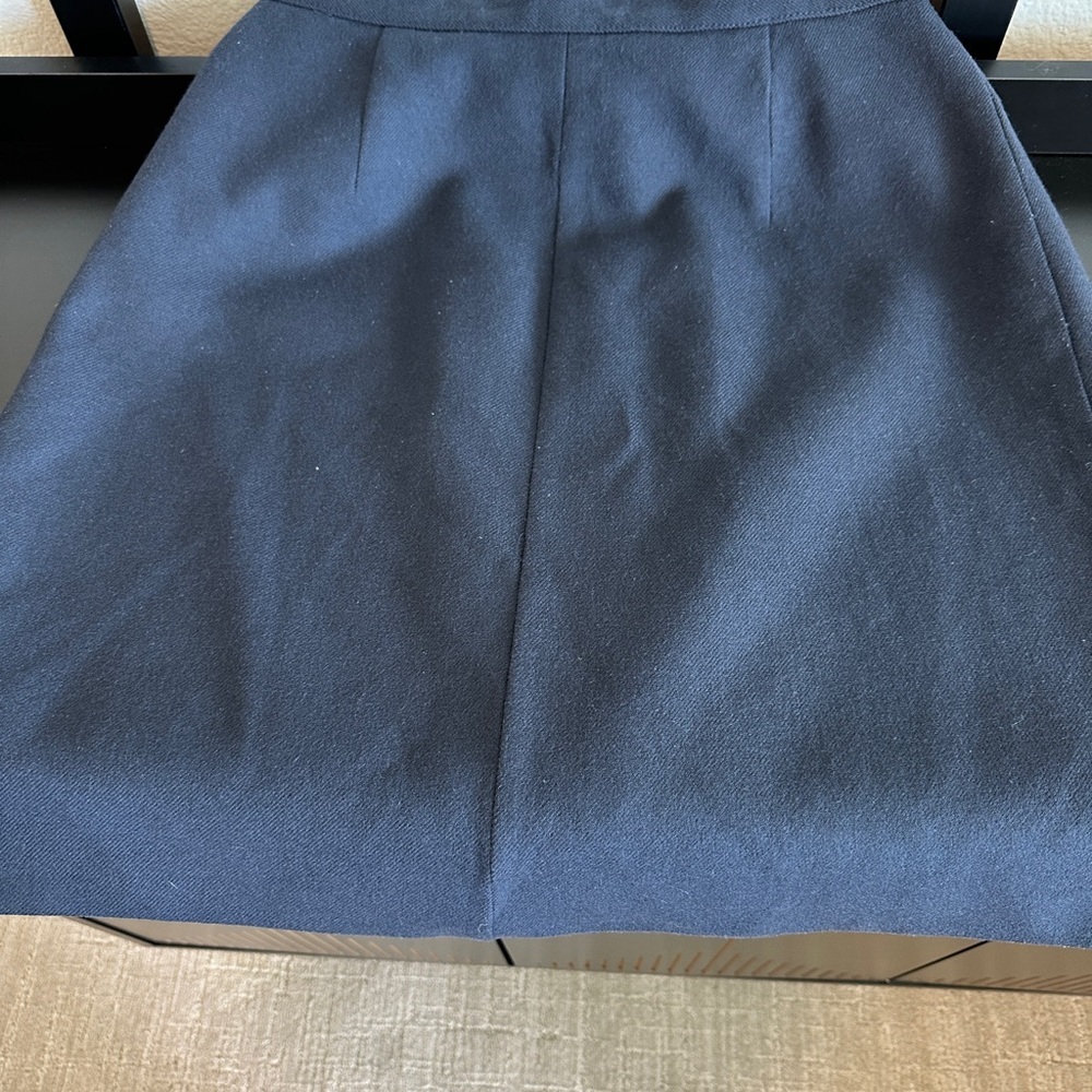 J. Crew Women's Navy Button-Front Skirt - Picture 2 of 3